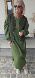 MELIA 3 sleeveless teddy jacket khaki