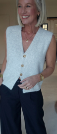 MAURA sleeveless knit cardigan soft grey