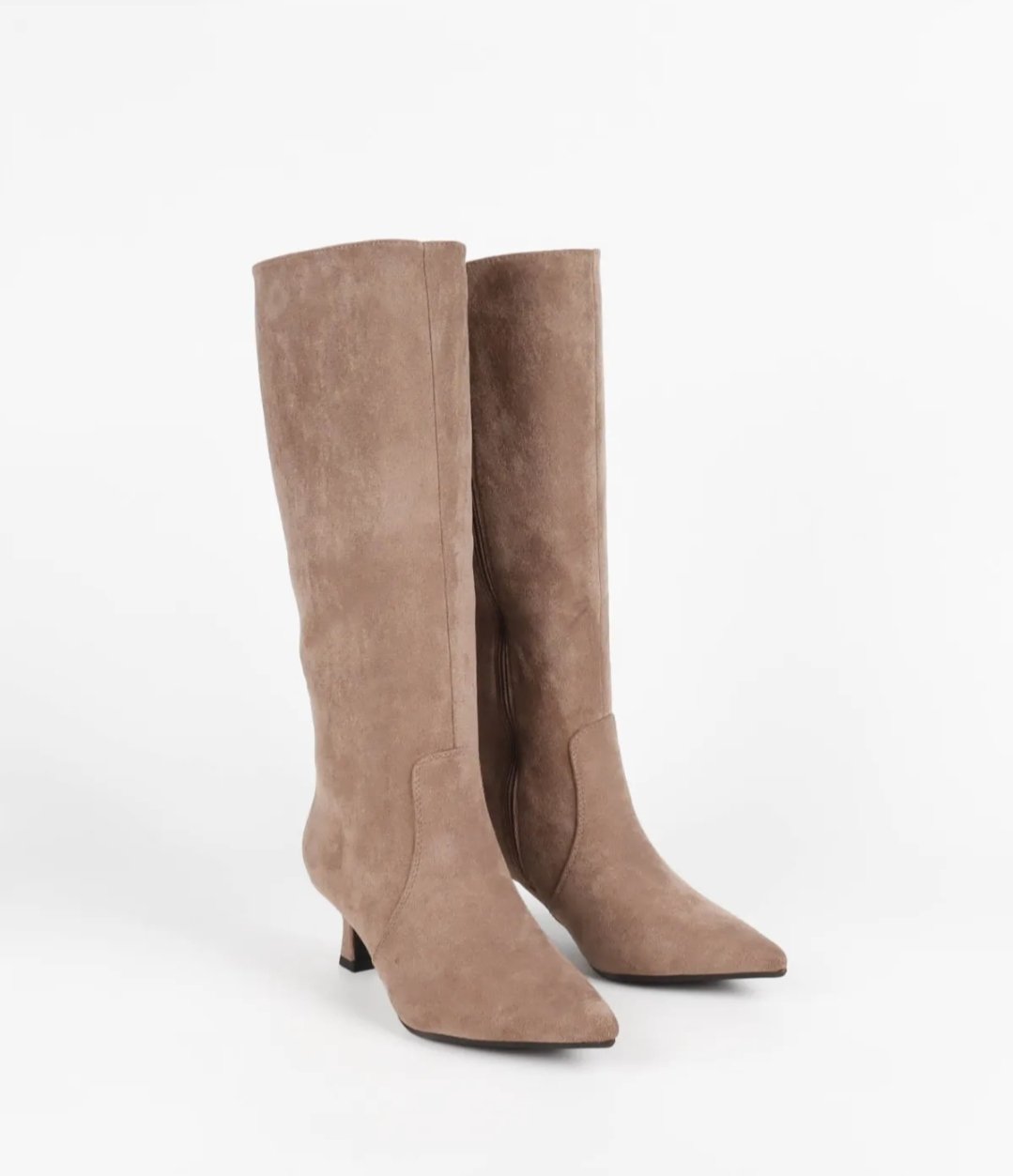GINA suede knee boots taupe
