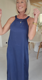 NAOMI maxi satin dress navy