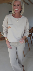 SUNDAYS ARE FOR CROISSANTS cotton sweatshirt beige
