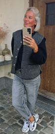 MELIA 2 sleeveless teddy jacket anthracite