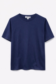 SOLARA basic cotton tee curve navy