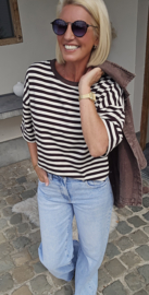 AYLIN oversized striped T-shirt chocolat