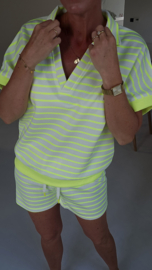 ELLIE striped set neon yellow