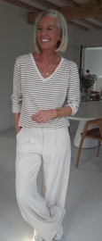 SOPHIA striped v-neck longsleeve camel