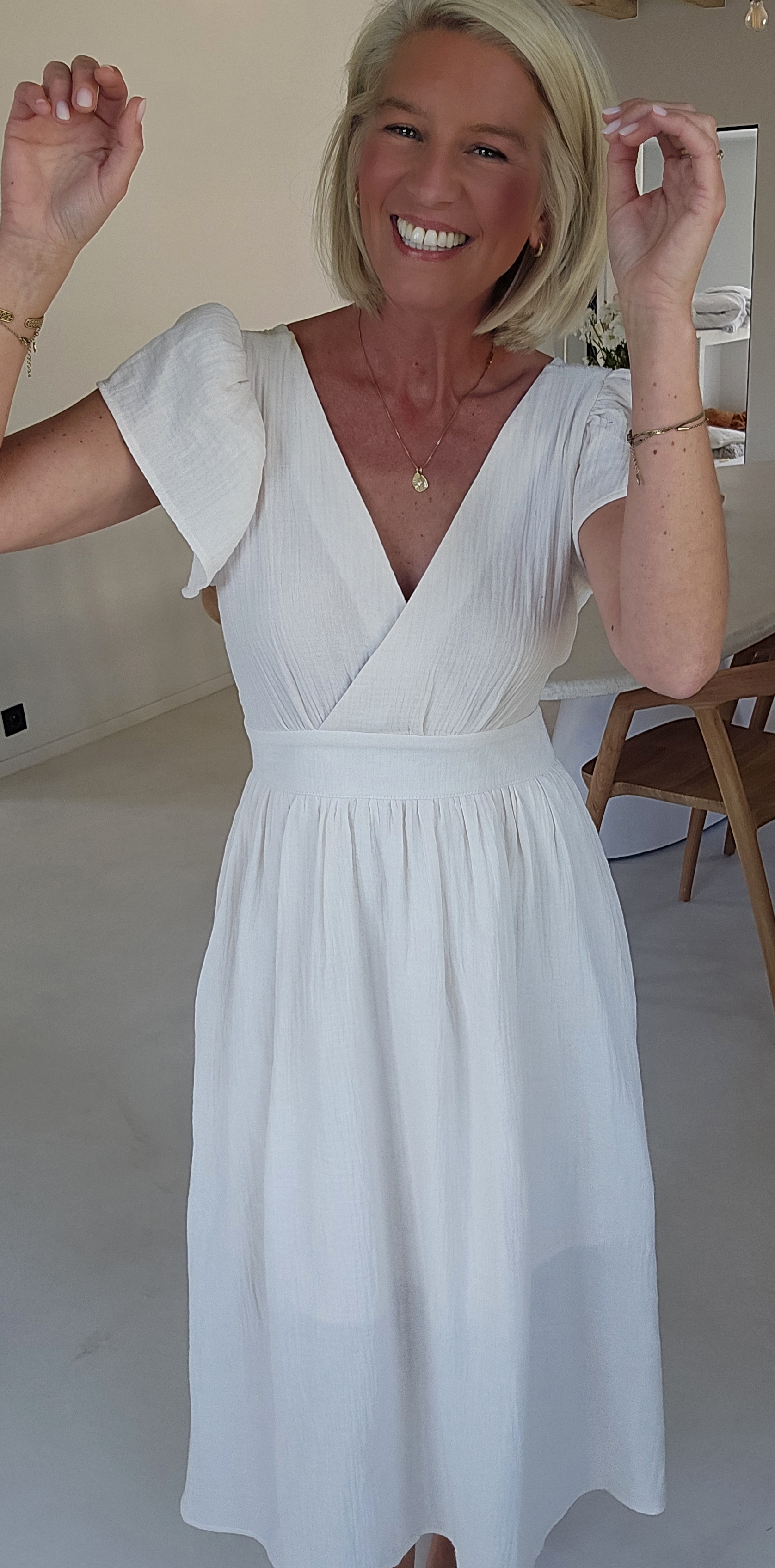 SAMANTE maxi tetra dress ecru