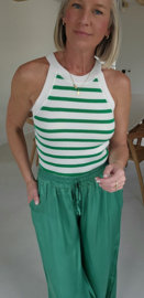 SALLI satin loose pants green