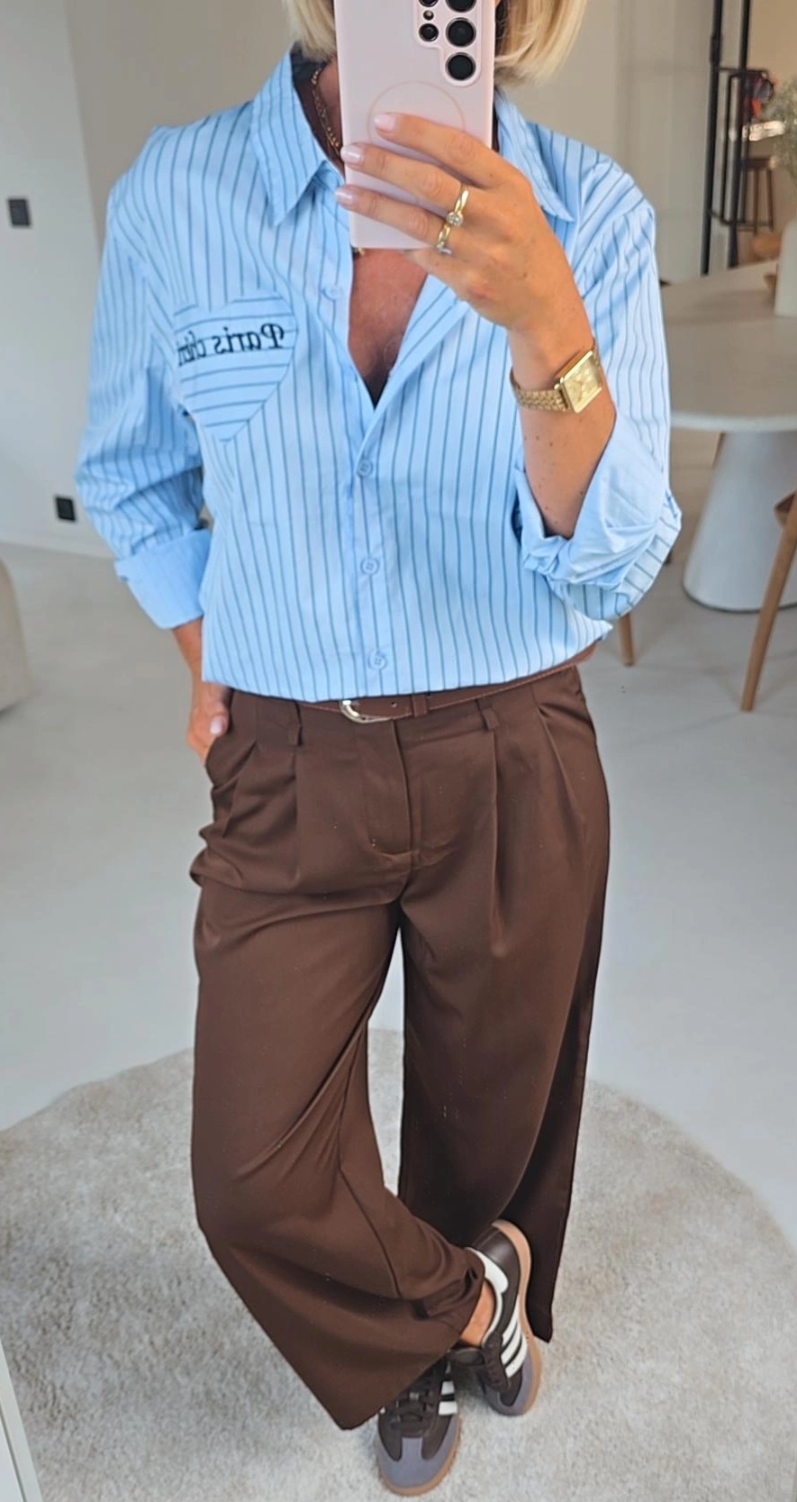 PARIS CHÉRI striped shirt soft blue