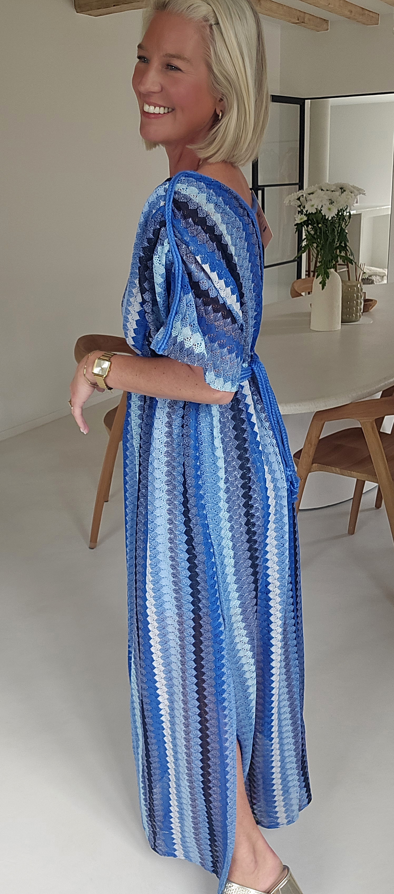 CANDICE maxi crochet dress kobalt blue