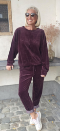 VERO soft velvet jogger set plum