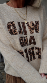WILD AND FREE knit beige leo