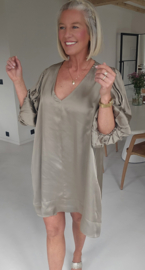 MILENA satin dress taupe