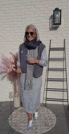 LYNA maxi knit dress mêlee grey