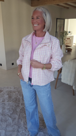 SPRING check jacket pink