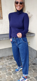 BASIC viscose turtleneck knit navy