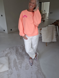 ICONIC CLUB sweatshirt neon peach
