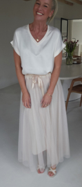 CELINE satin T-shirt cream