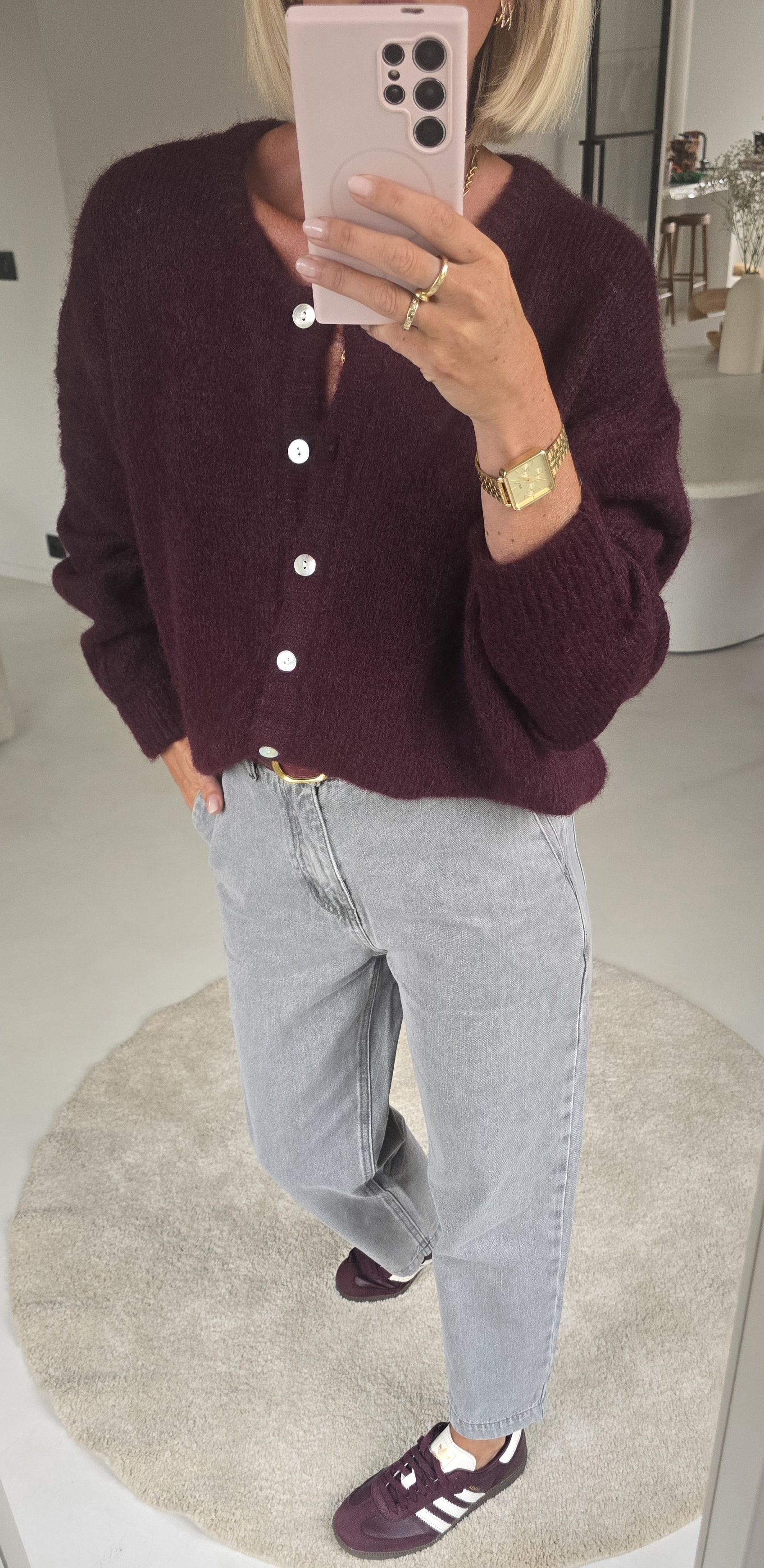 LIESJE cardigan dark burgundy