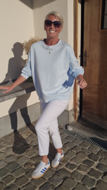 LUMINA coton sweatshirt soft blue
