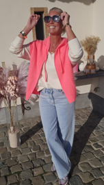 PALM BREEZE zip gilet neon coral