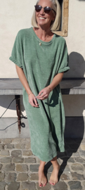 MANDIE soft velvet maxi dress sage green