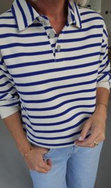 SONIE polo striped sweatshirt kobalt blue