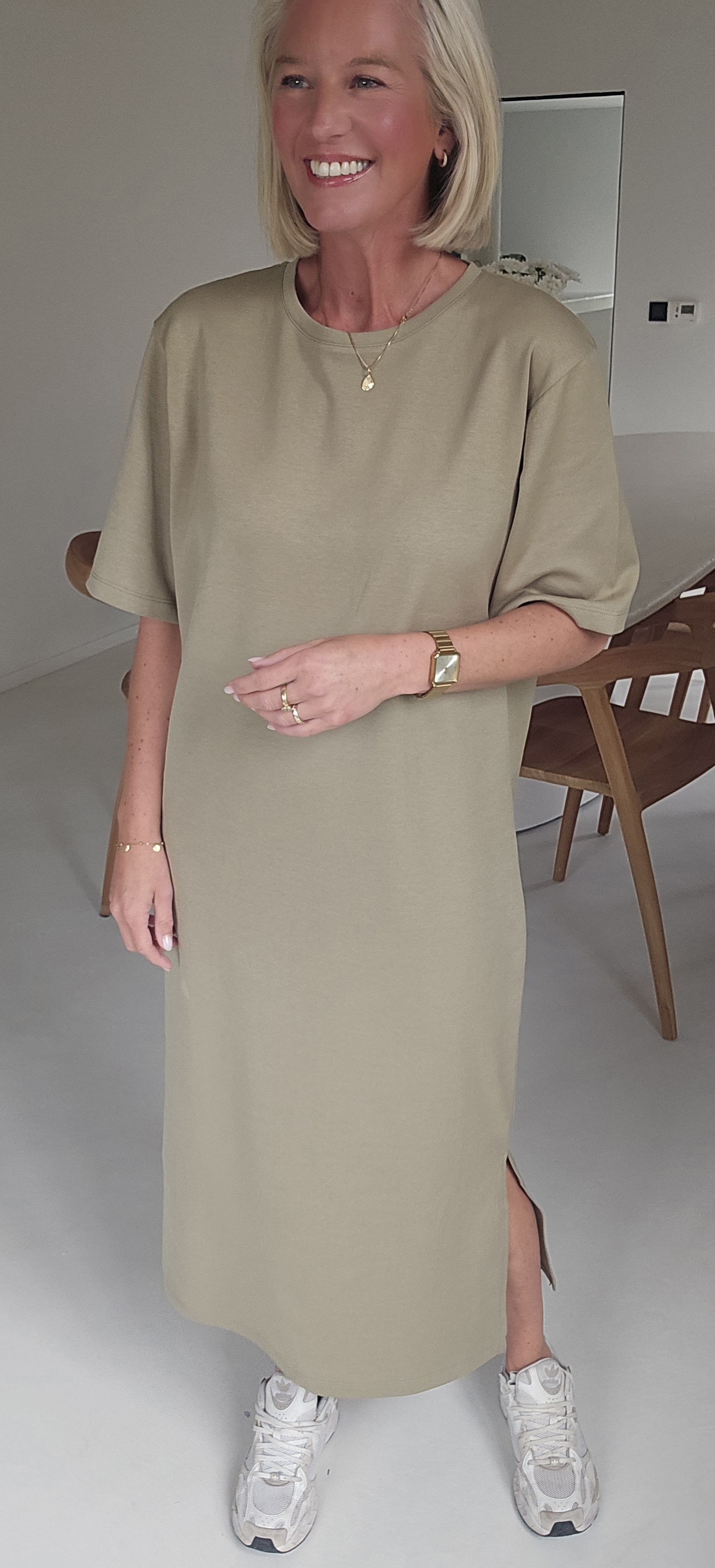 RANI cotton T-shirt dress khaki