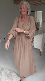 ÉLAN SOIRÉE maxi dress taupe