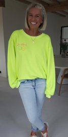 HAPPY LIFE sweatshirt neon yellow (with key ring)