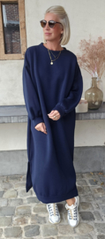 ROBYN maxi sweatshirt fleece dress navy