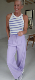 CATIE striped viscose top lilac