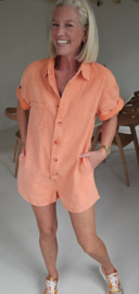 JINA jeans playsuit peach