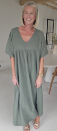 RIMINI maxi tetra dress khaki