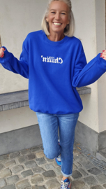 CHILLIN' oversized sweatshirt kobalt blue