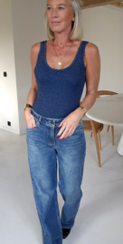 STRASS wide leg jeans darker blue