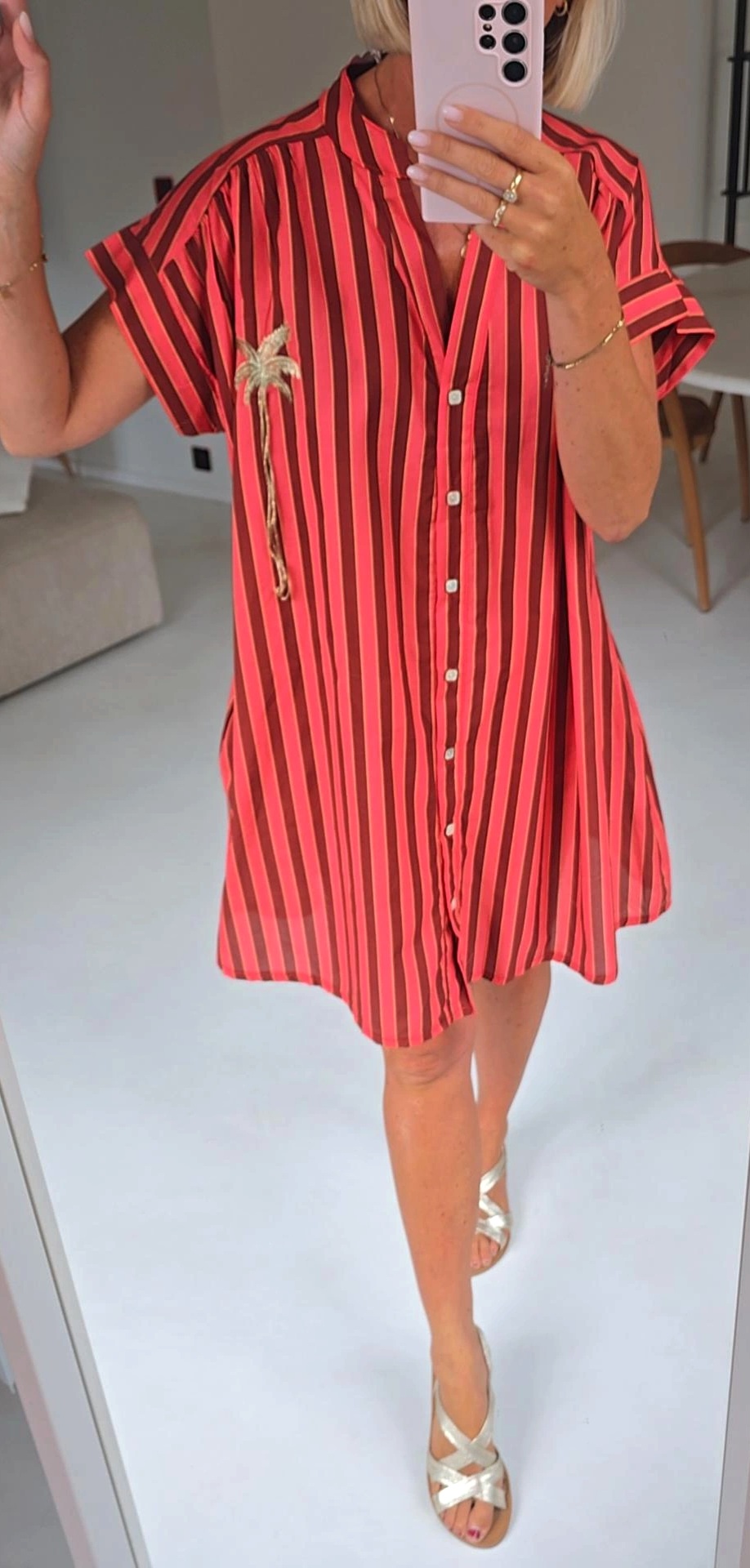 PALMTREE beach dress raspberry