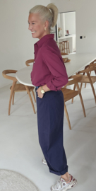 AVA basic cotton shirt burgundy