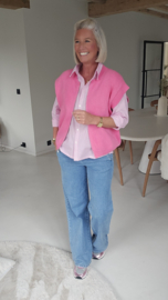 AZUR zip gilet capri pink