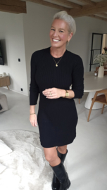 SOFT RIB knit dress black