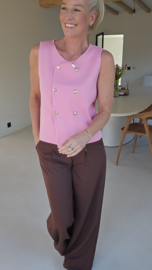 BENEDICTE loose wide leg pants chocolate