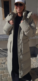 TAMMIE maxi winter puffer coat soft taupe