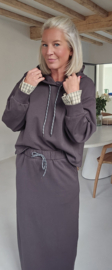LISANNA sweatshirt set anthracite with checkered detail