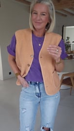 MELIA sleeveless teddy jacket peachy orange
