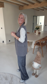 ARIEL lurex wide leg pants grey