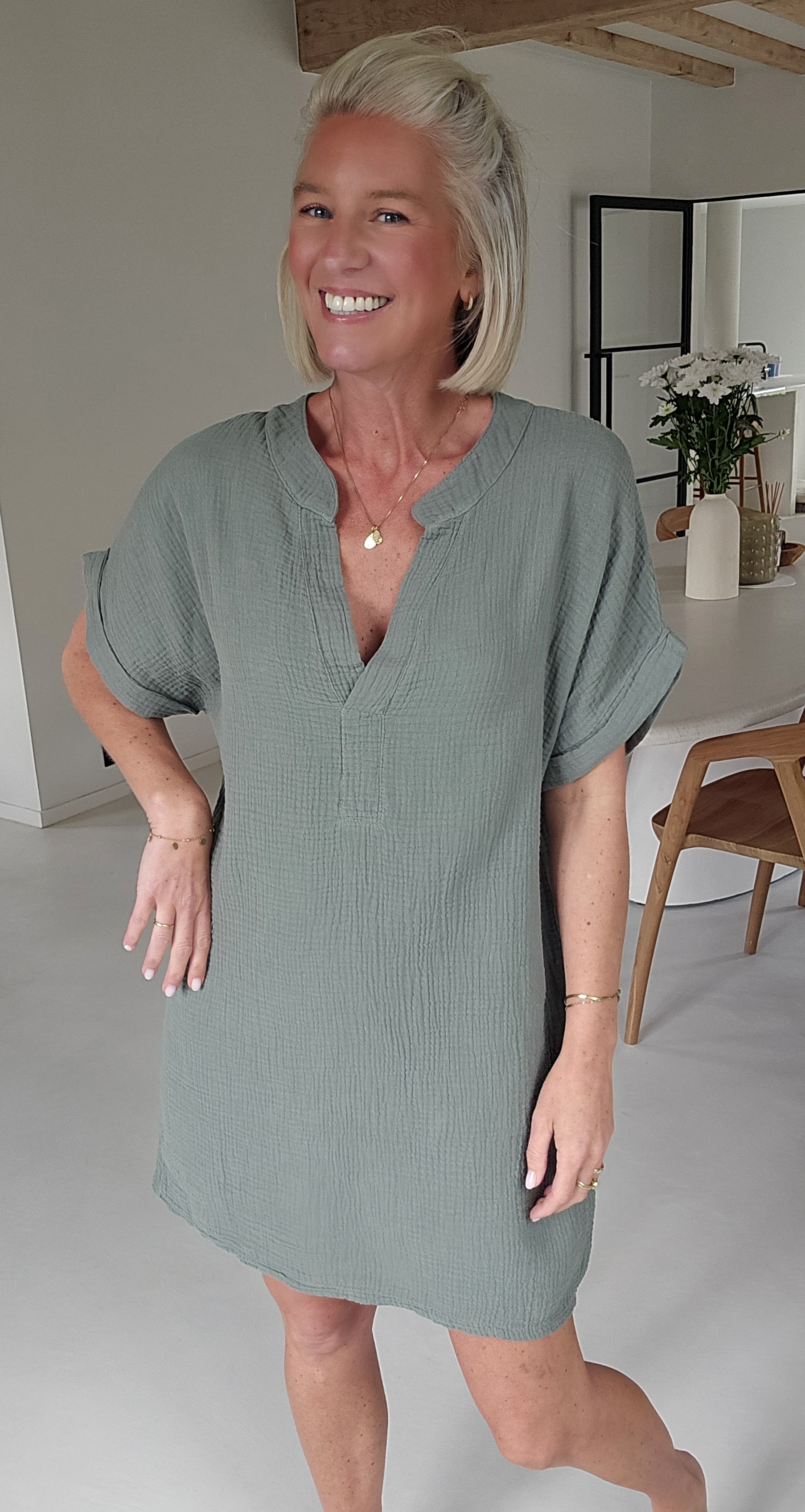 JOYOSA tetra dress khaki