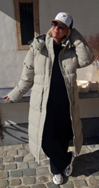 TAMMIE maxi winter puffer coat soft taupe