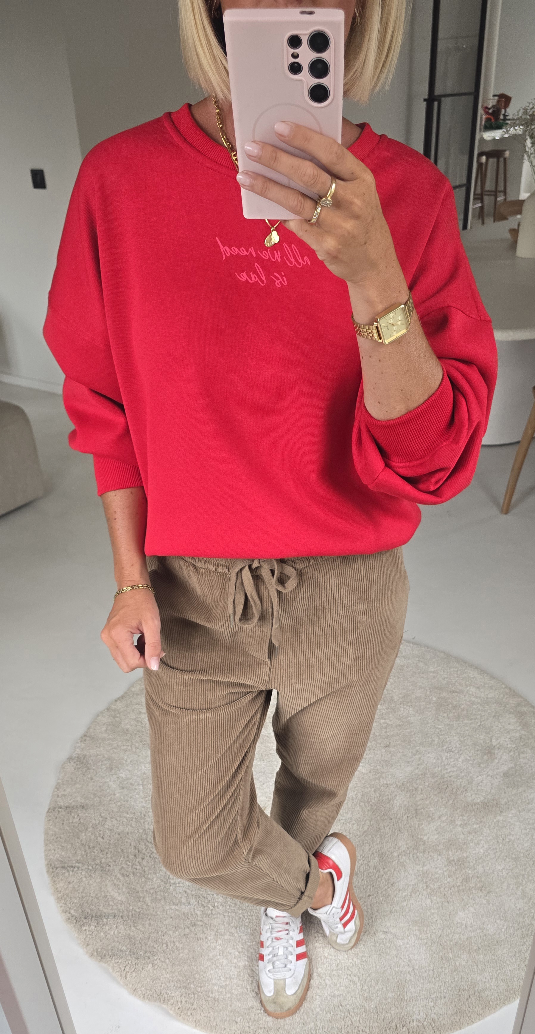 ALL WE NEED IS LOVE sweatshirt red