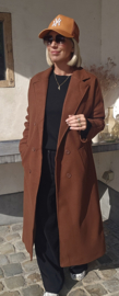 TRUUS maxi coat chocolate