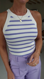 CATIE striped viscose top lilac